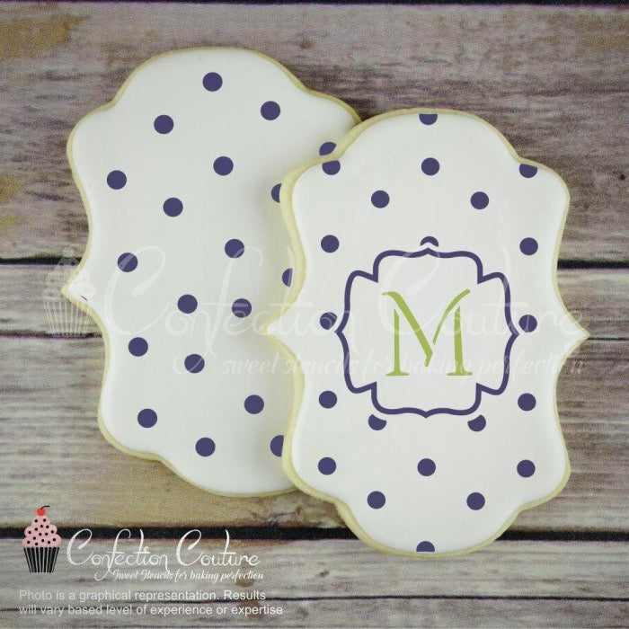 Polka Dot Monogram Background Cookie Stencil Background