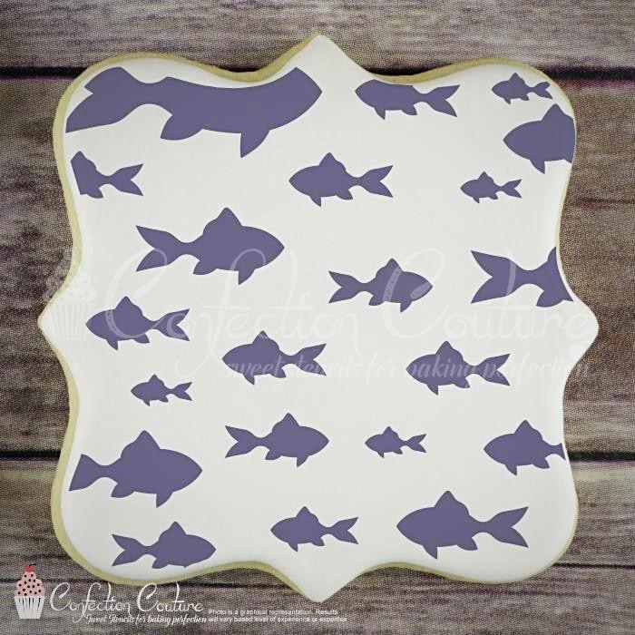 School Of Fish Background Cookie Stencil Background