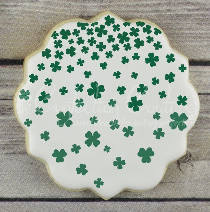 Shamrock Shower Background Cookie Stencil Background