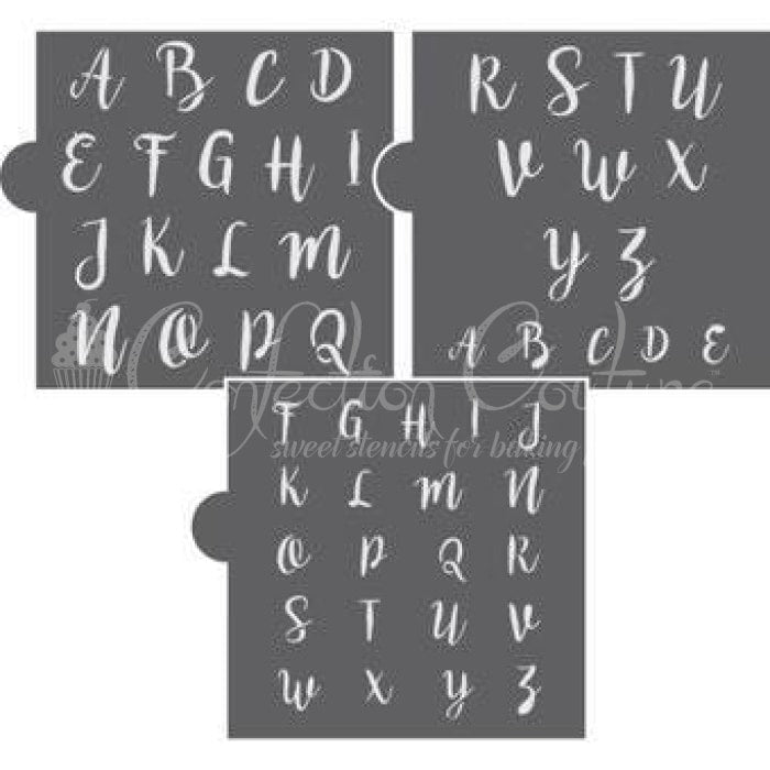 Sweetheart Swirl Alphabet Cookie Stencil Set Alphabet