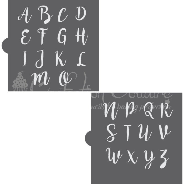 Sweetheart Swirl Monogram Basic Alphabet Cookie Stencil Set AlphabetSweetheart Swirl Monogram Basic Alphabet Cookie Stencil Set