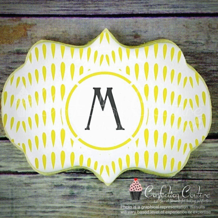 Thistle Seed Monogram Background Cookie Stencil Background