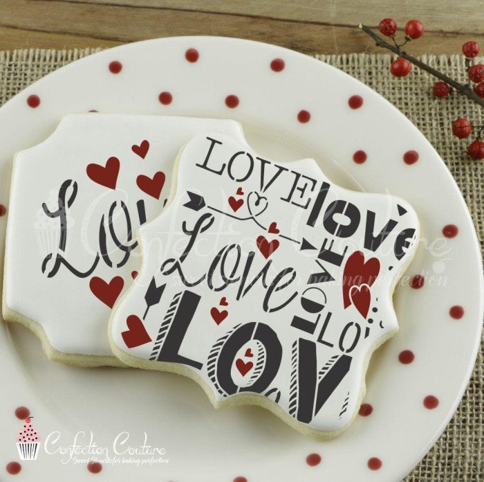 Valentine Subway Background Cookie Stencil Background