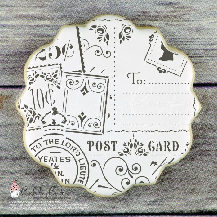 Victorian Postcards Background Cookie Stencil Background