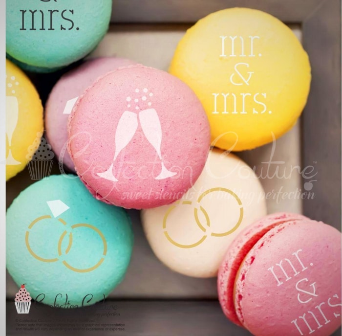 Wedding Round Cookie Stencil 3 Pc Set 1 Inch Round