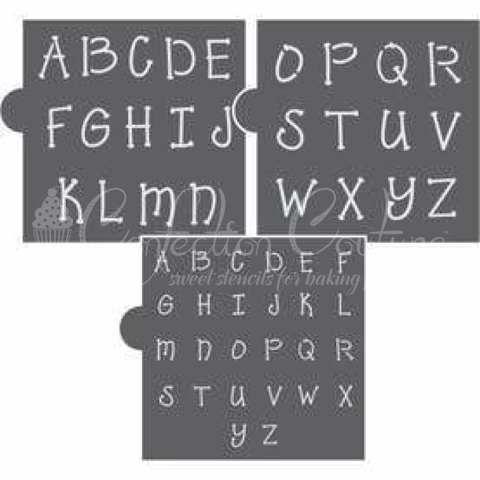 Whimsical Alphabet Cookie Stencil Set Alphabet