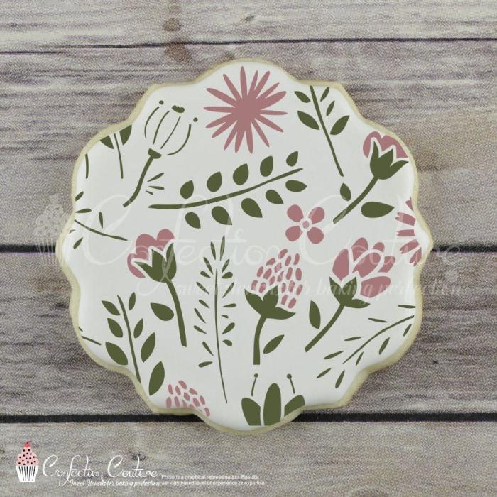 Woodland Flora Background Cookie Stencil