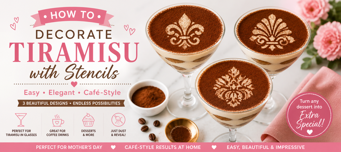 How to Use Stencils to Decorate Tiramisu for Weddings and Events