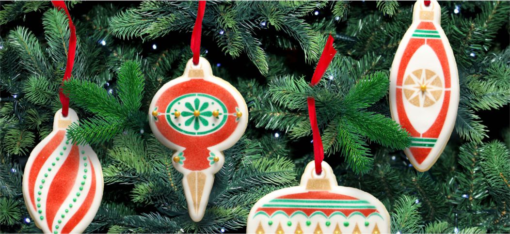 Retro Christmas Ornaments Cookies
