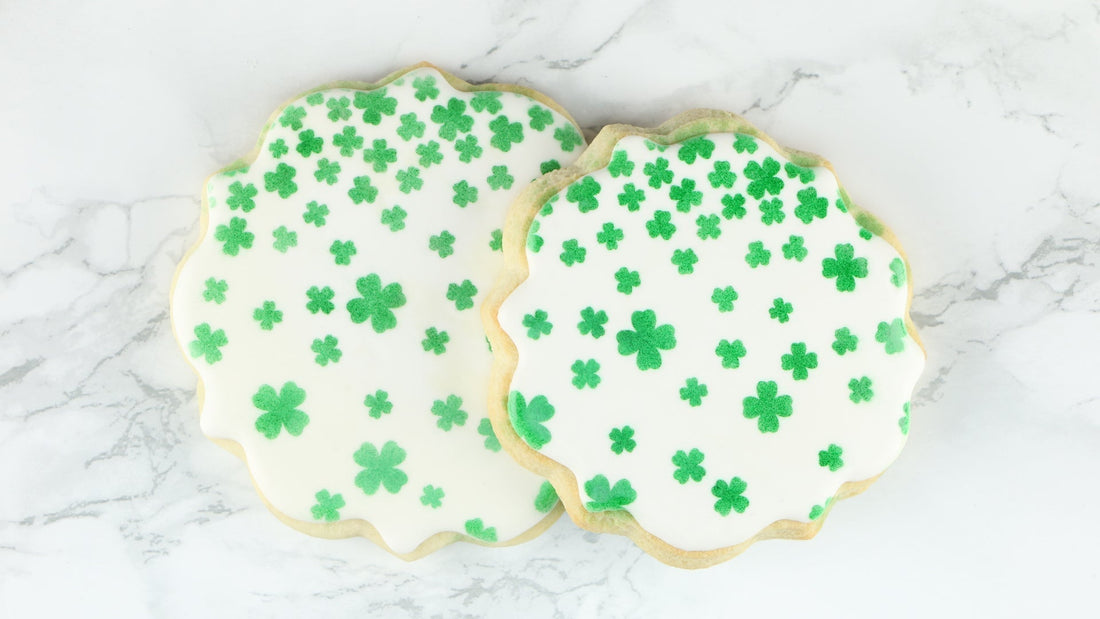 St Patrick's Day Shamrock Shower Cookie Stencil