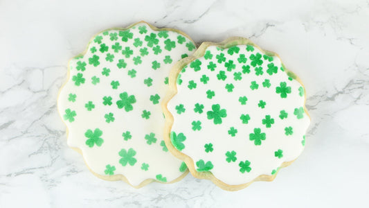 St Patrick's Day Shamrock Shower Cookie Stencil