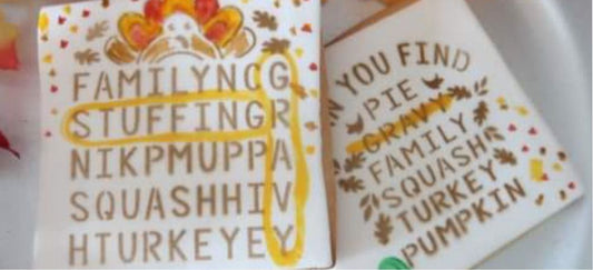 🦃 How to Make Thanksgiving Word Search Cookies