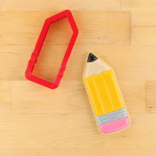 Pencil Cookie Cutter and Pencil Shaped  Cookie