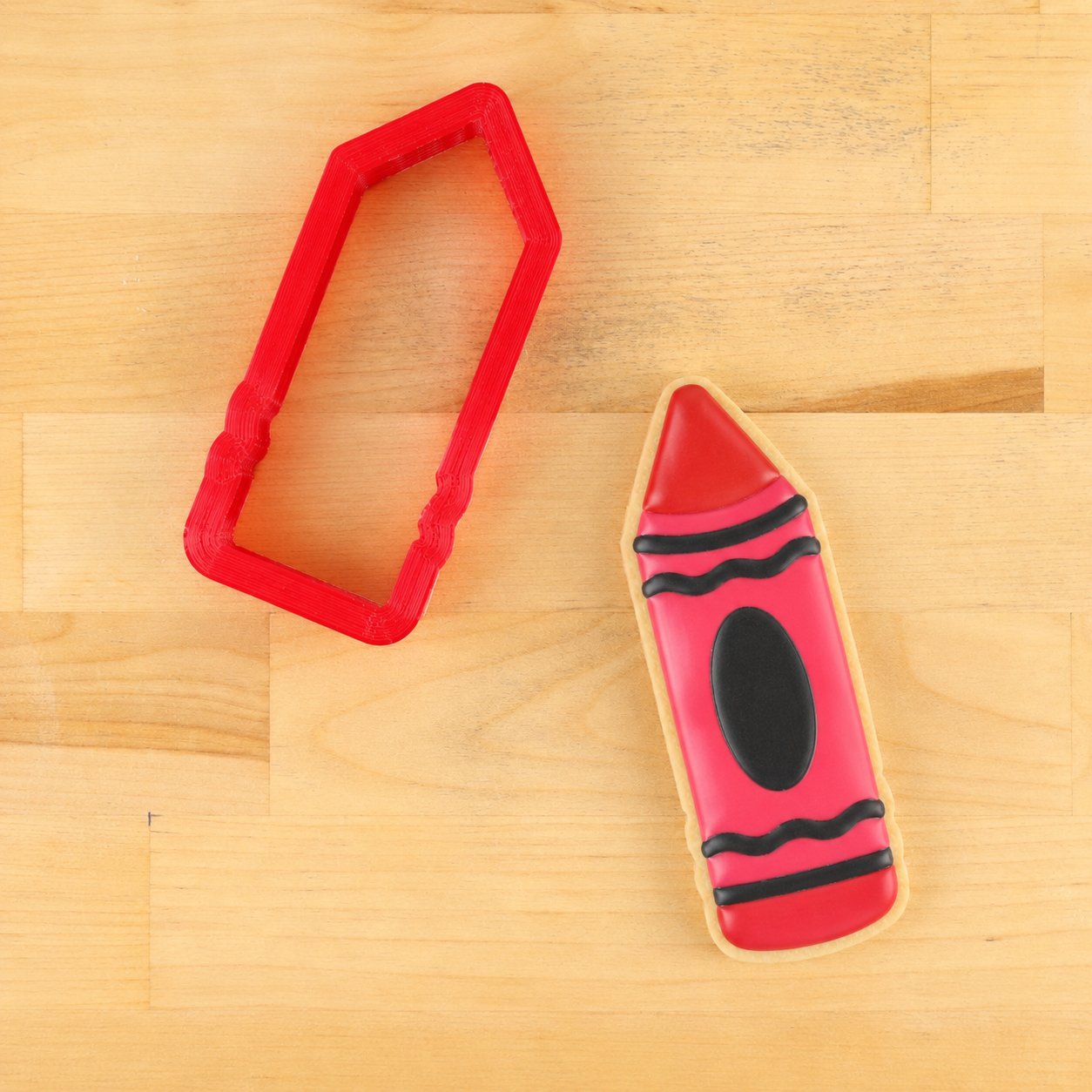 Crayon cookie cutter and Crayon Shaped cookie