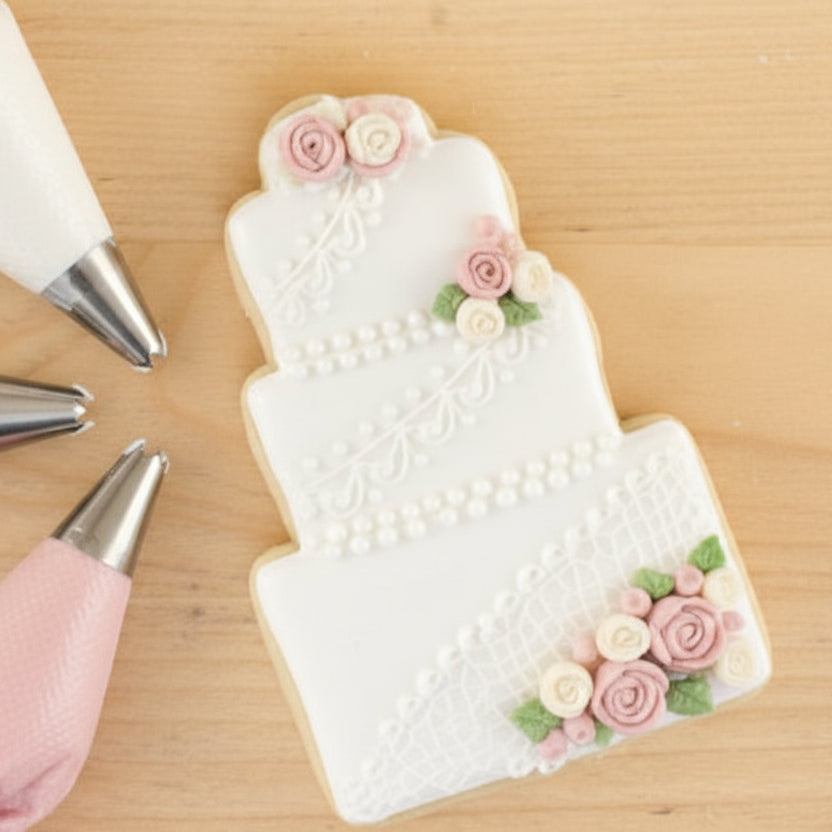 Cake Shaped Cookie for a Wedding using the cake cookie cutter