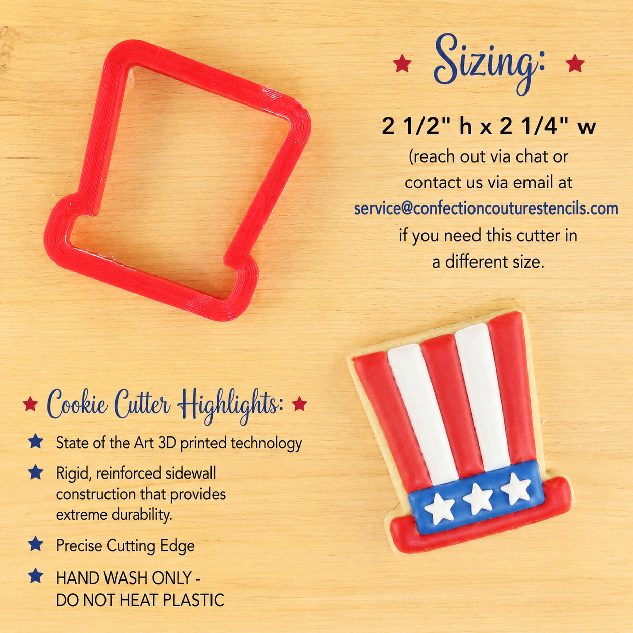 Uncle Sam Hat Cookie Cutter