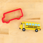 School bus cutter with a school bus shaped cookie cutter