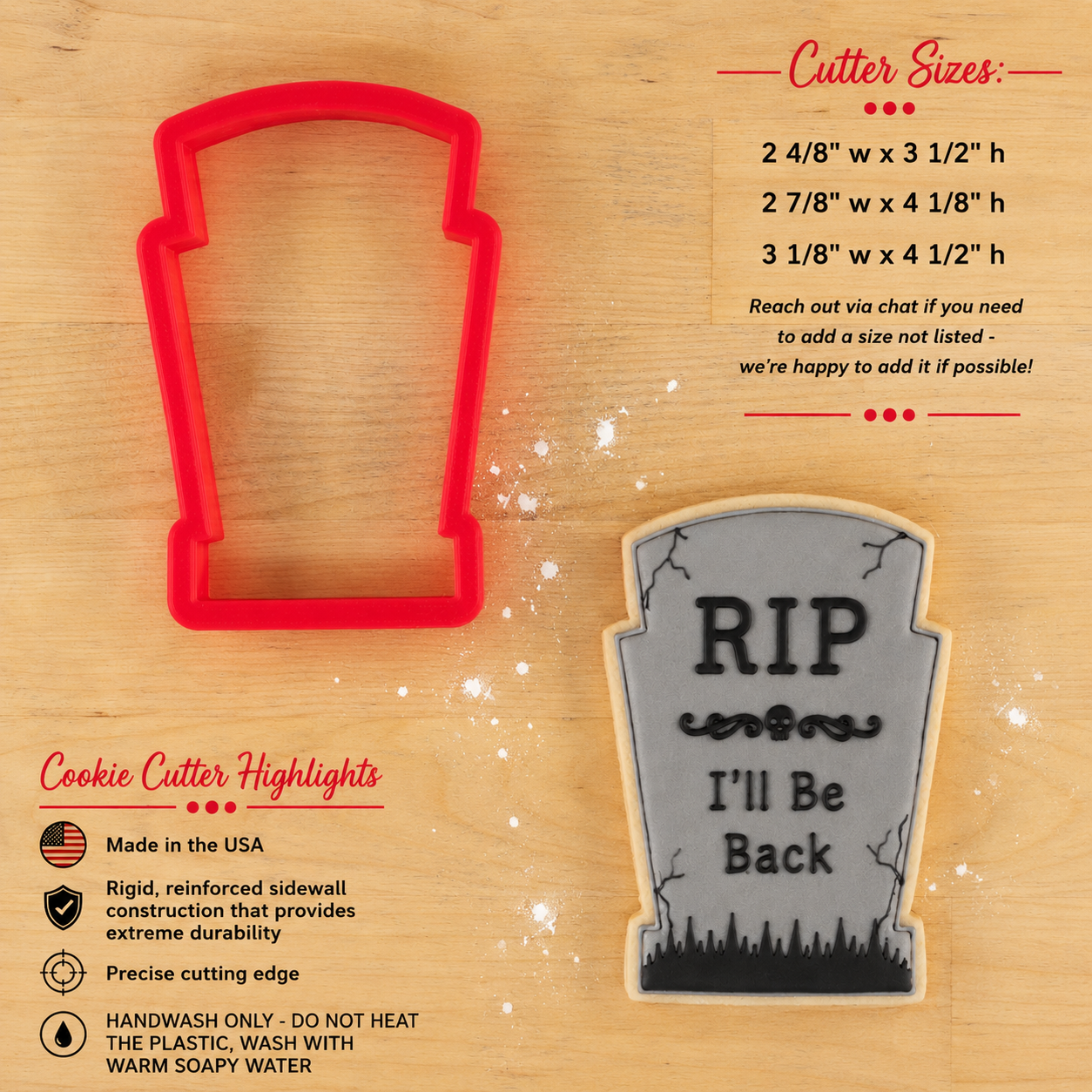 Ornate Halloween Tombstone Cookie Cutter