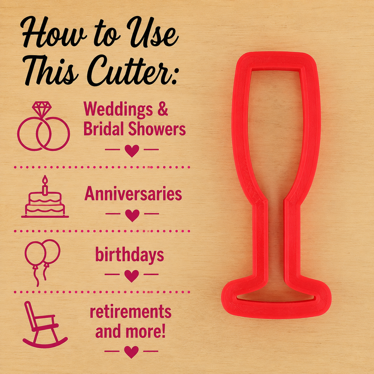 Uses for the Champagne Flute Cookie Cutter