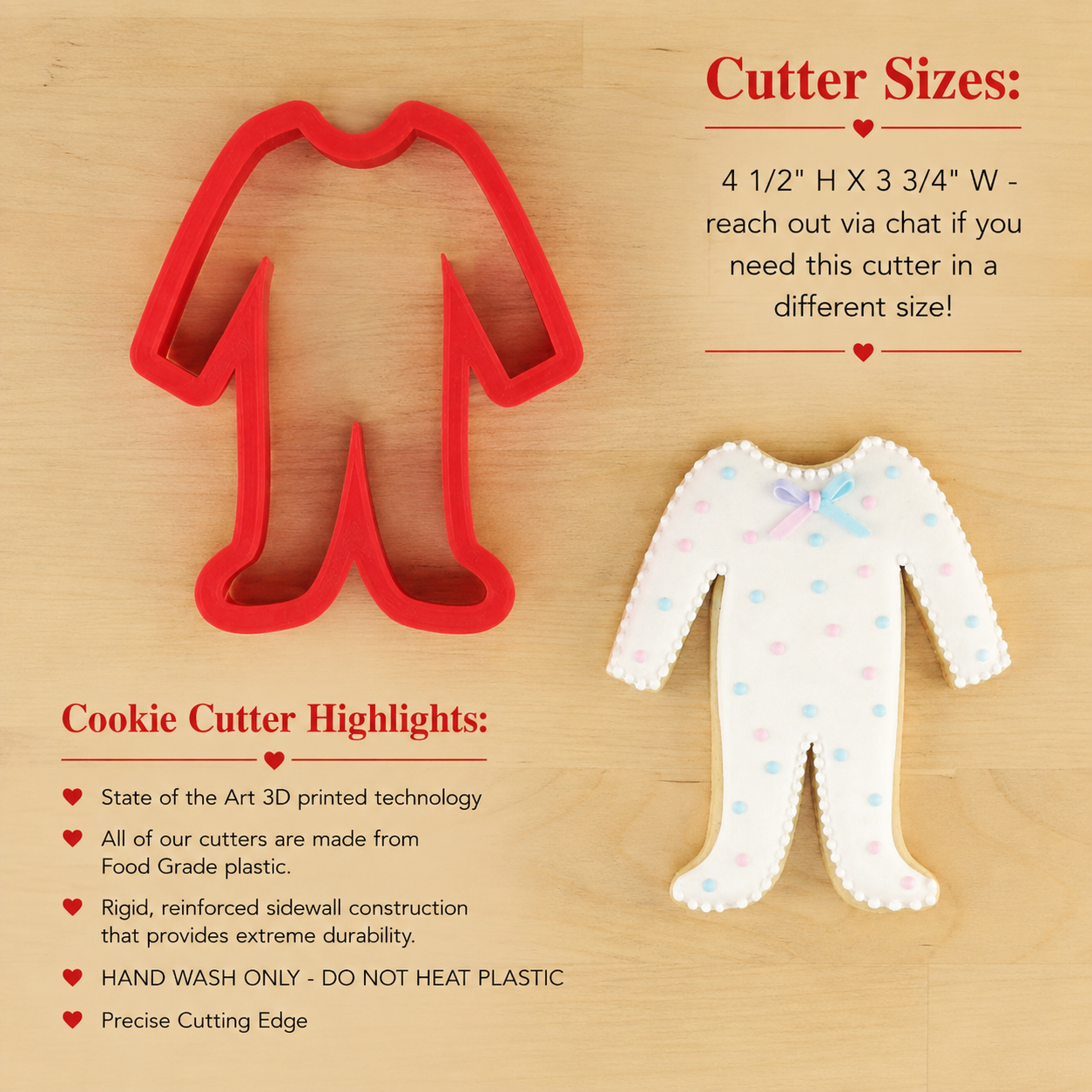 Baby PJ's Onesie Cookie Cutter