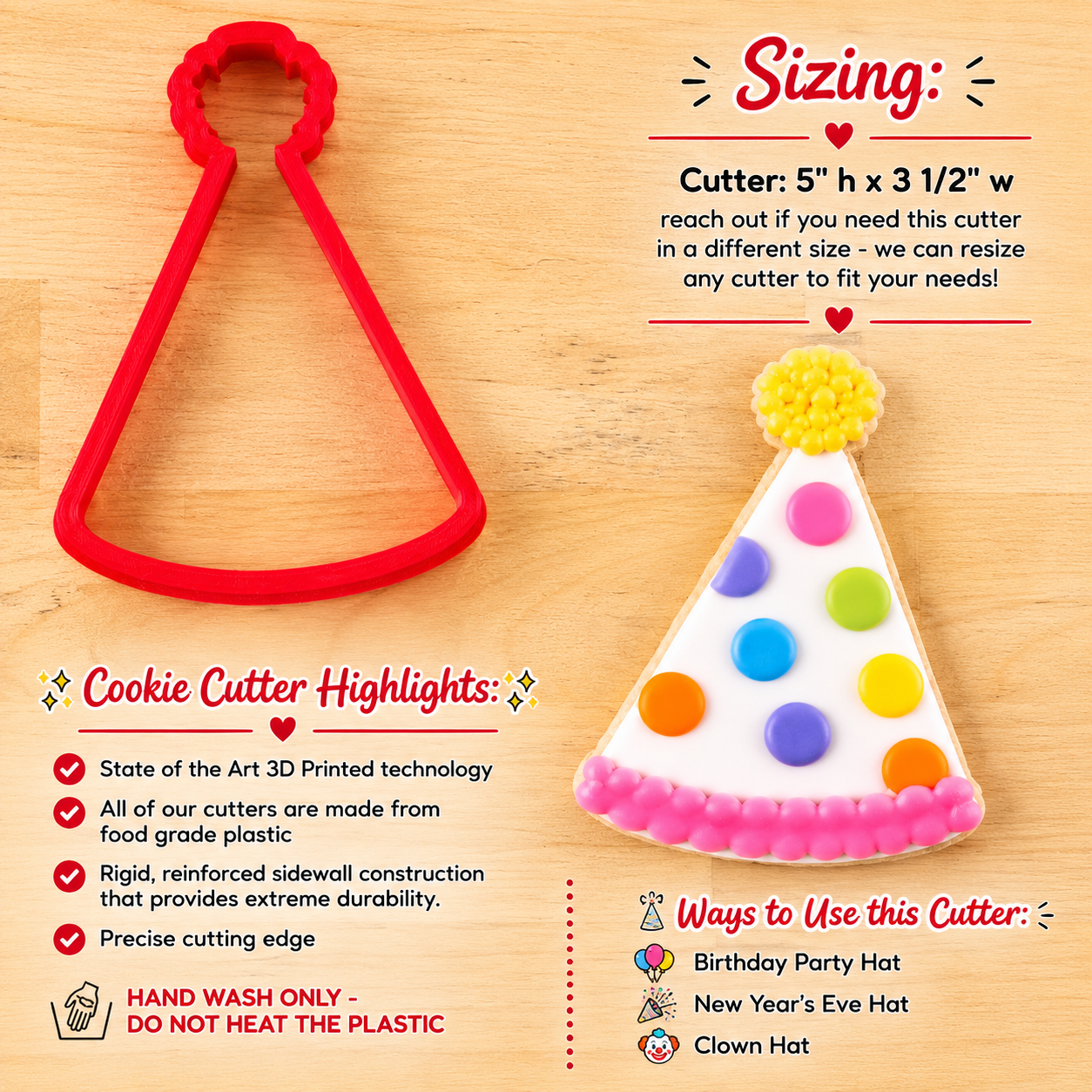 Party Hat Shaped Cookie Cutter