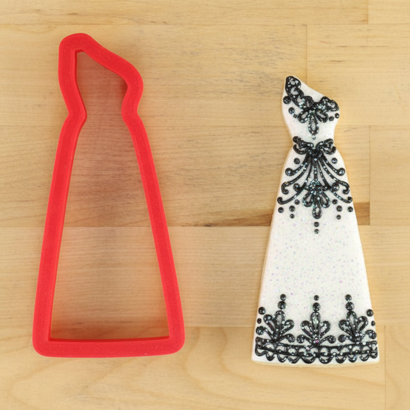 One Shoulder Dress Cookie Cutter for Wedding Cookies