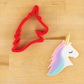 unicorn cutter and unicorn-shaped cookie