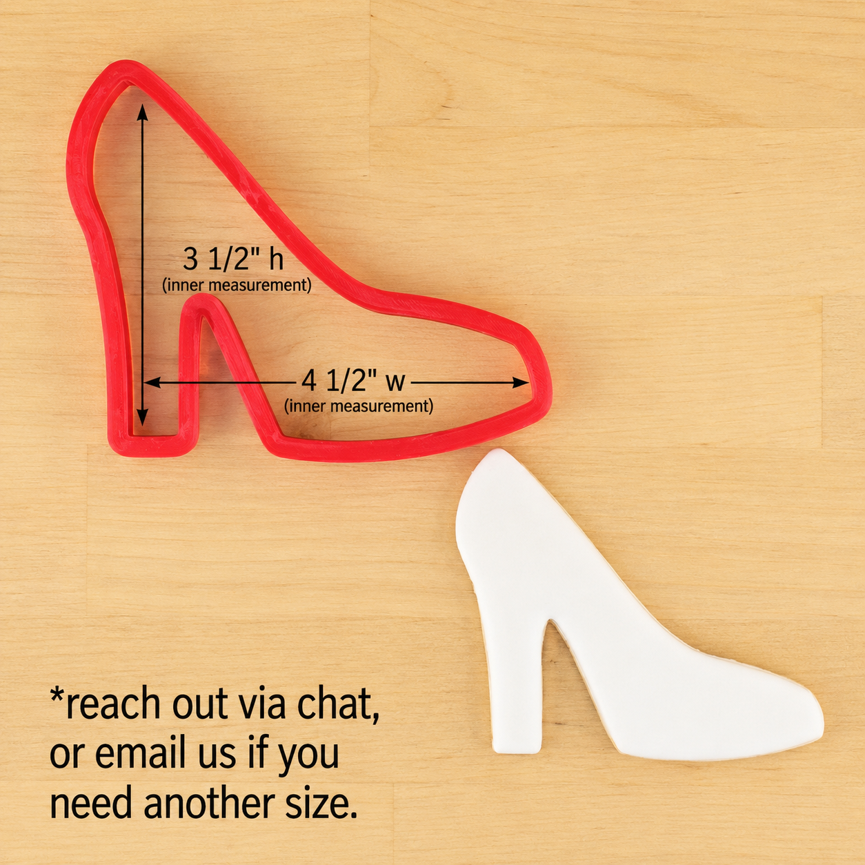 Dimensions for the High Heel Cookie Cutter 
