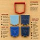 Dimensions, decorating ideas, and product details for the denim blue jean pocket cookie cutter