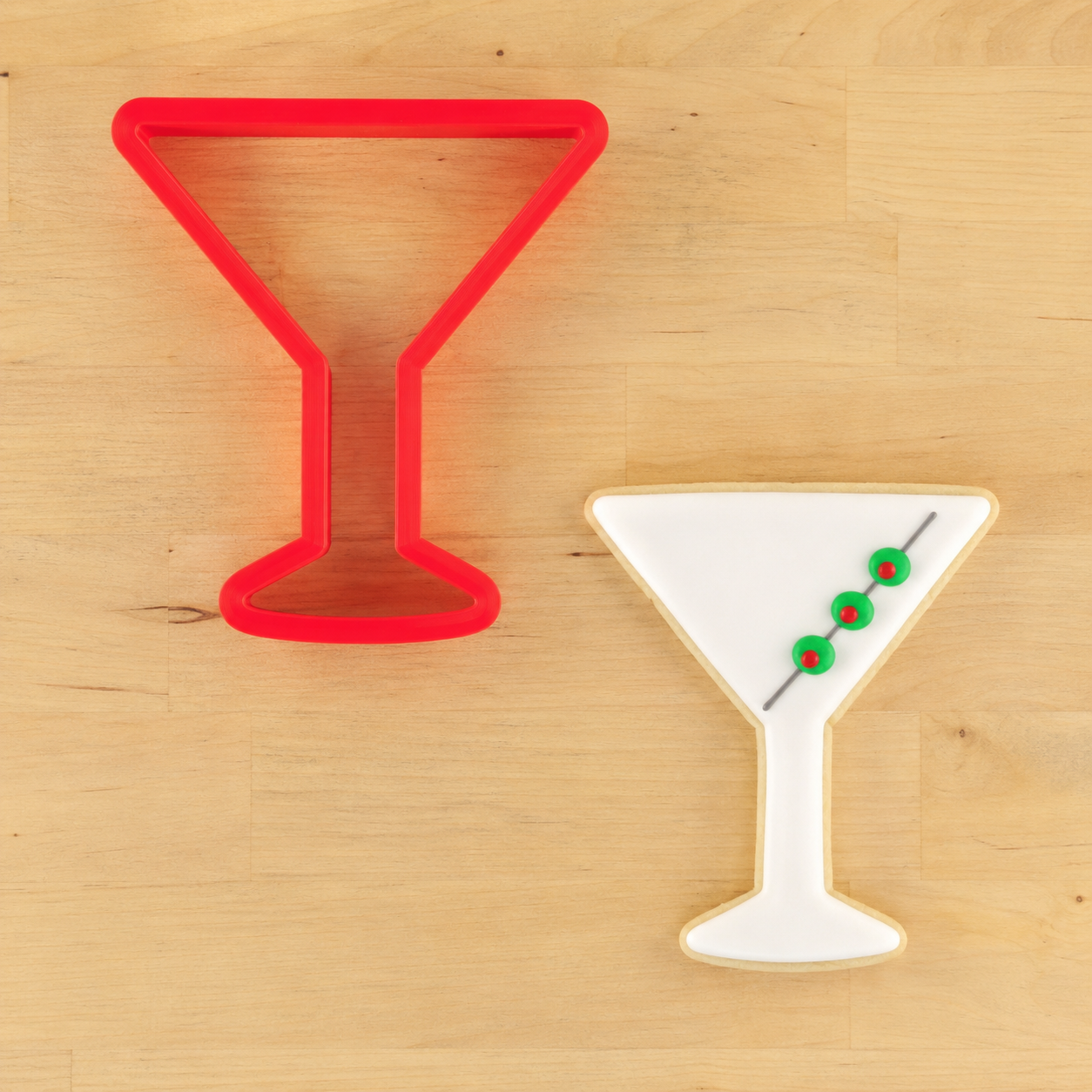 martini glass cutter and martini glass shaped cookie 
