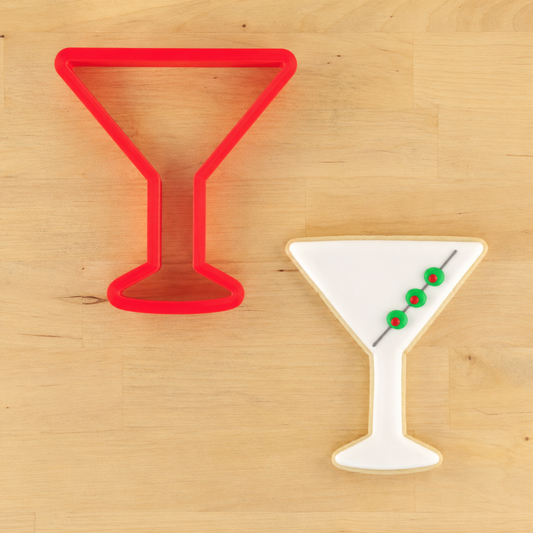 martini glass cutter and martini glass shaped cookie 