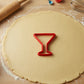 Mockup of a martini glass cookie cutter
