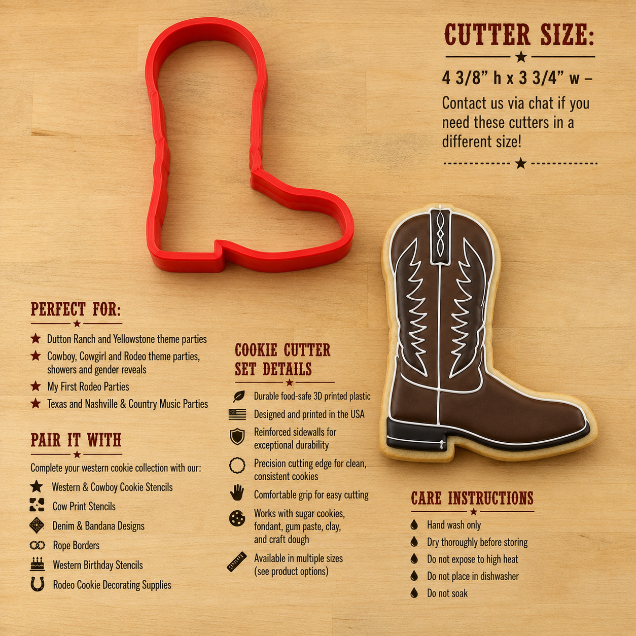 Cowboy Boot Cookie Cutter