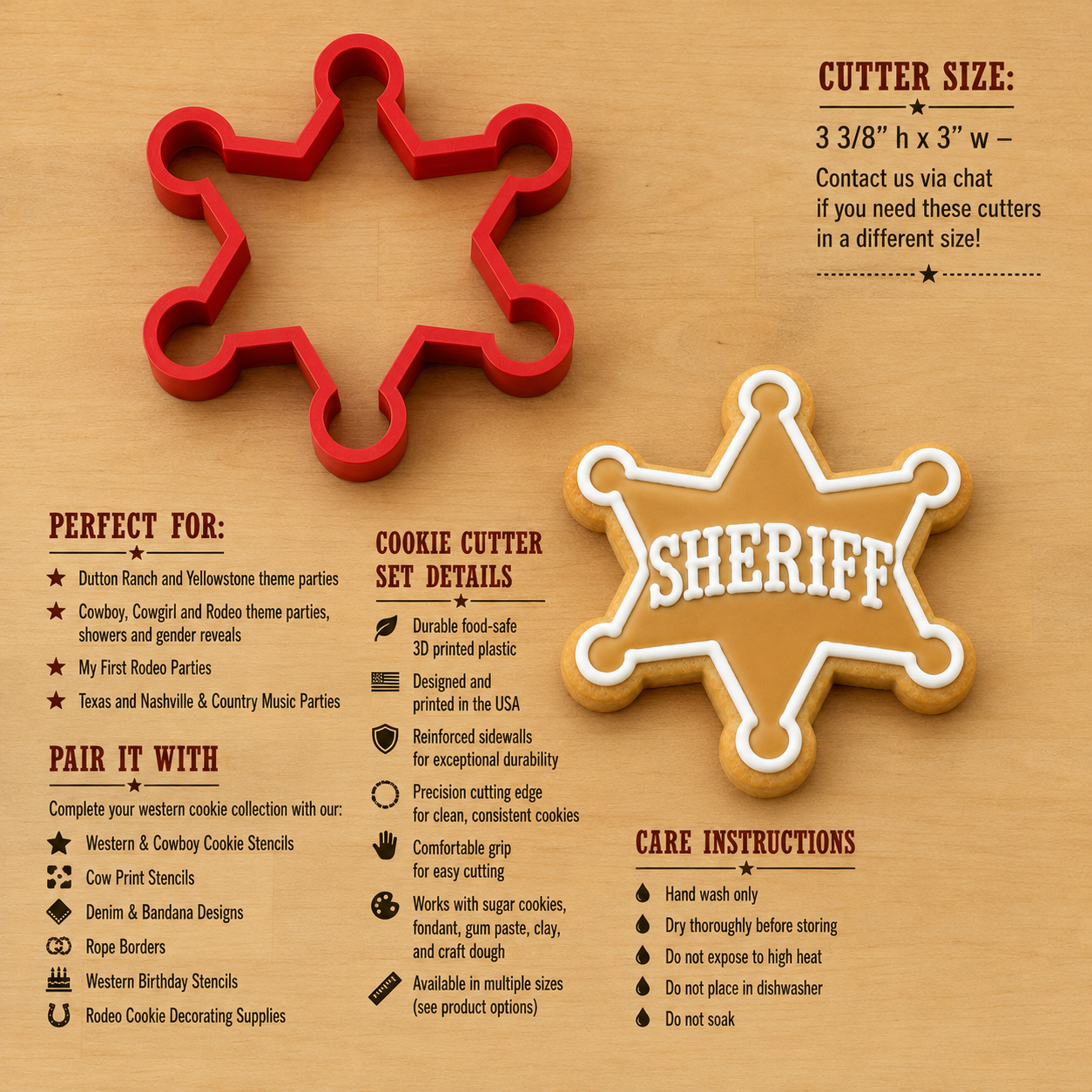 Sheriff's Star Badge Cookie Cutter