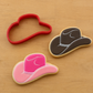 Western Cowboy & Cowgirl Hat Cookie Cutter made from durable food-safe 3D printed plastic for rodeo, western and country-themed cookies.
