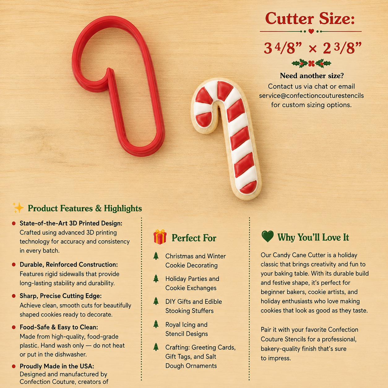 Christmas Candy Cane Cookie Cutter