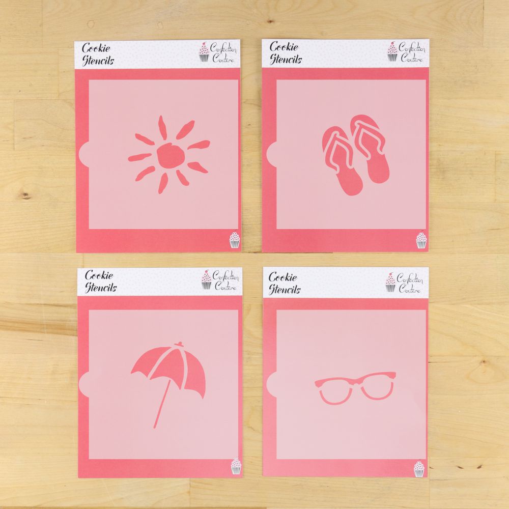 BEACH DAY 4 PIECE COOKIE STENCIL BUNDLE