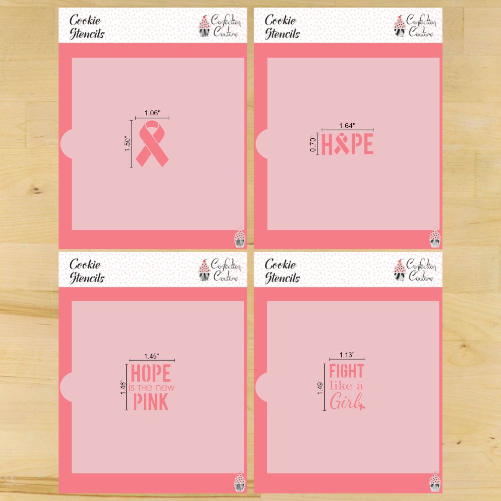 Breast Cancer Messages Cookie Stencil
