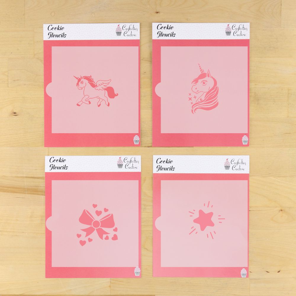 Unicorns Cookie Stencil 4 piece set