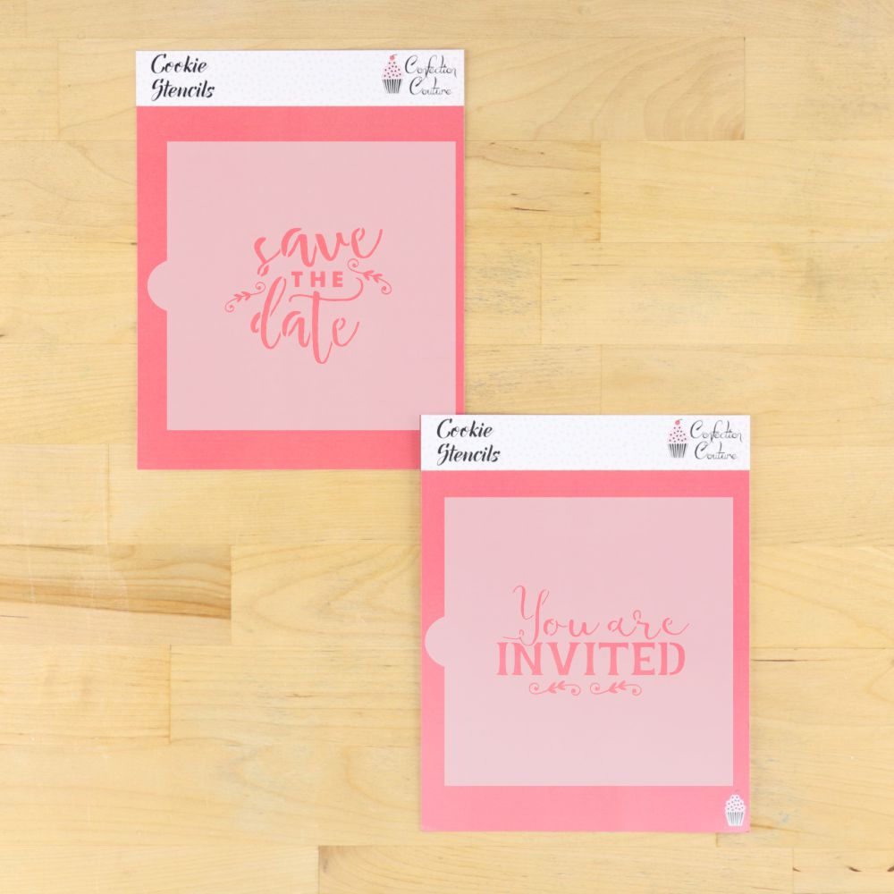 Save the Date and Invitation Cookie Stencil for Wedding Cookies