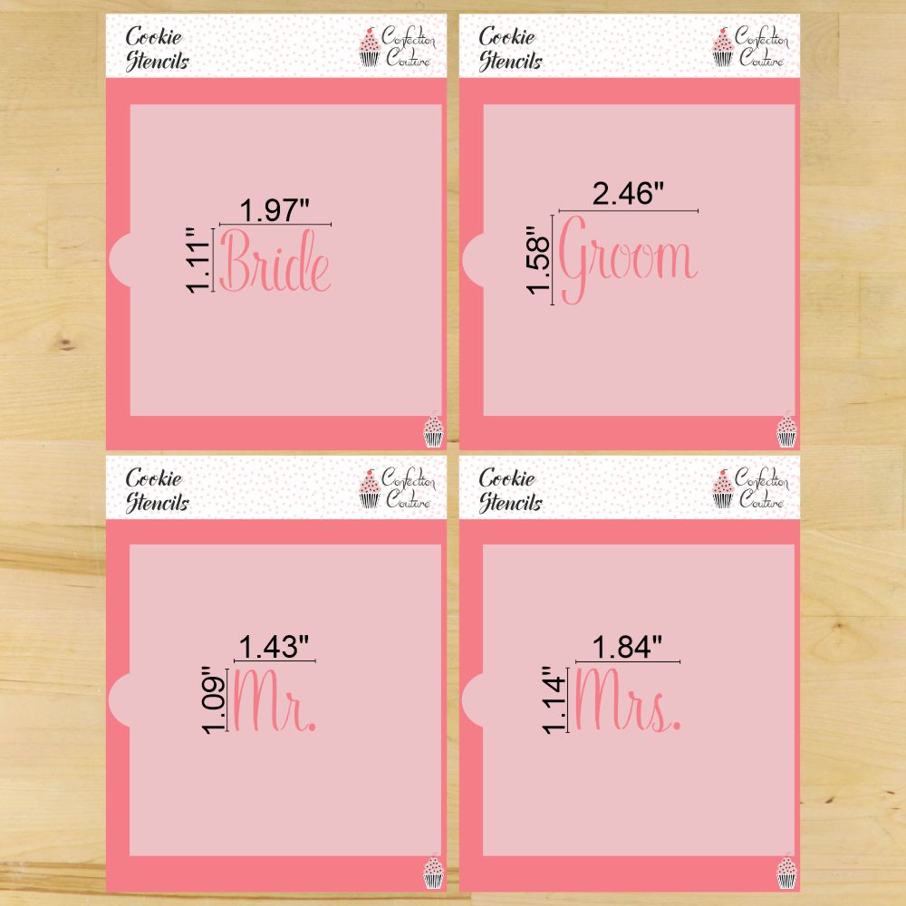 Wedding Couple Message Cookie Stencils