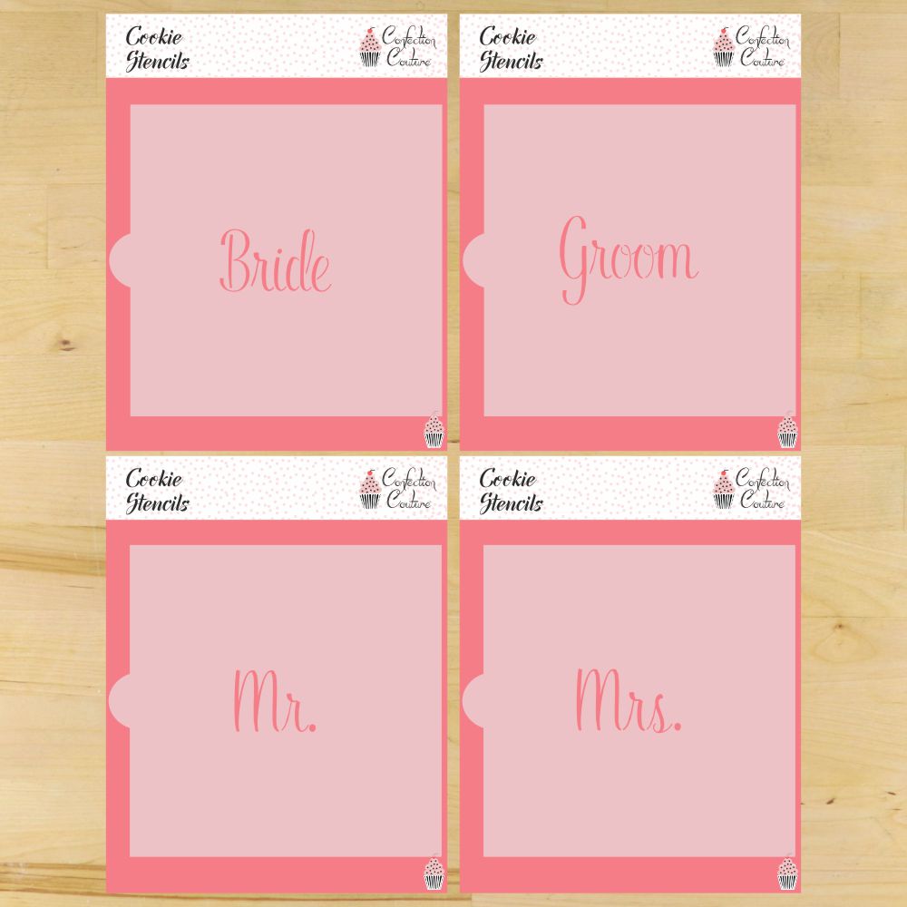 Wedding Couple Message Cookie Stencils