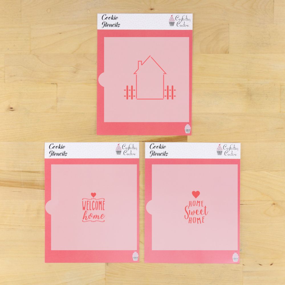 Home Sweet Home Message & Frame Cookie Stencil