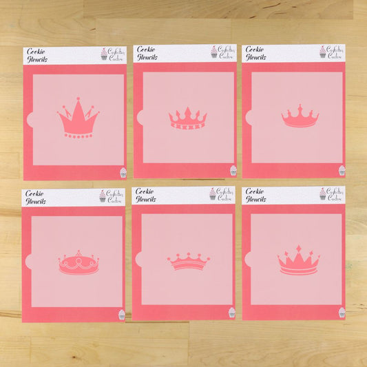 Assorted Crown Cookie Stencils for Princess Birthday Cookies