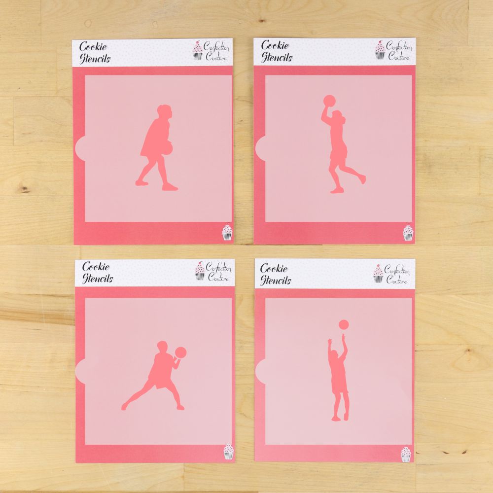 Female Basketball Player Cookie Stencils