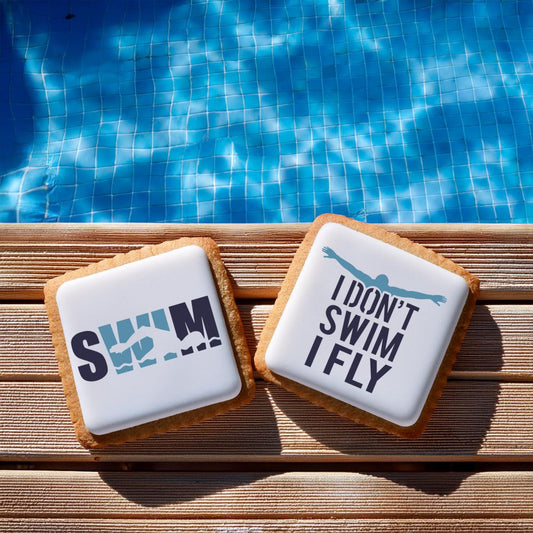 Swimmer Messages Cookie Stencil