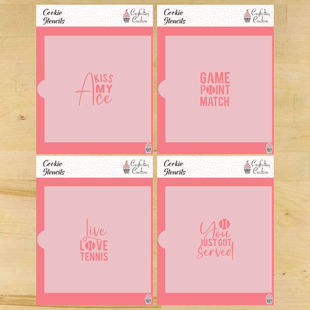 Tennis Messages Cookie Stencil