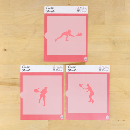 Woman Tennis Player Cookie Stencils