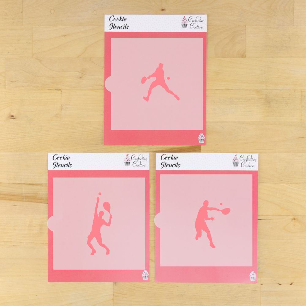 Men Tennis Player Cookie Stencils