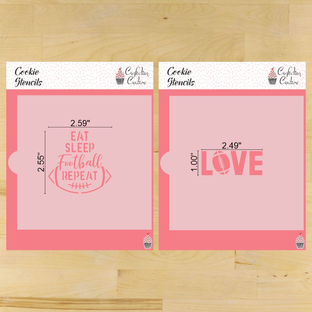 Football Message Cookie Stencils